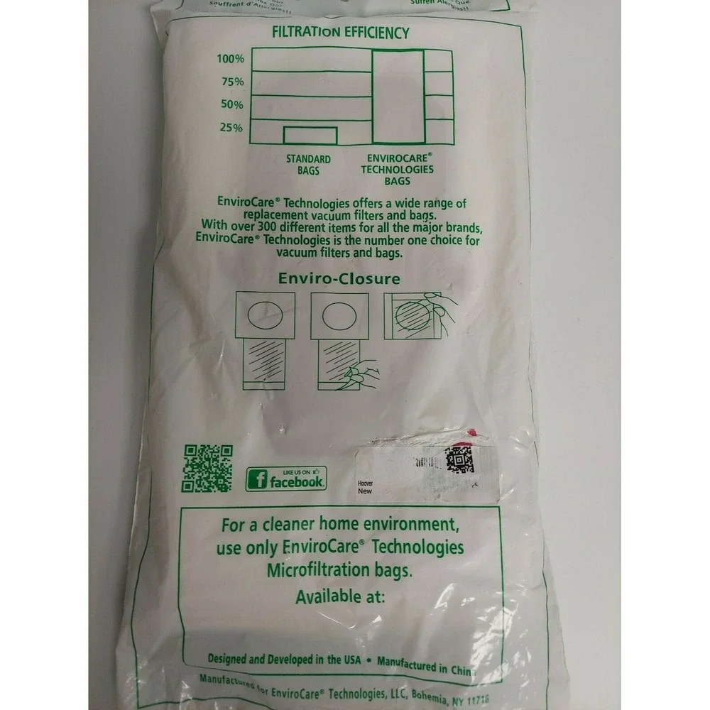 NEW EnviroCare‎ Replacement Vacuum Bags for Hoover Type Q Uprights 3 Pack A890